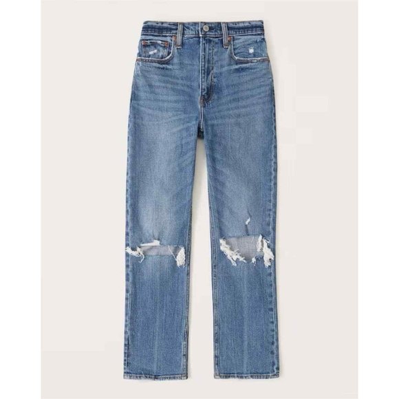 Abercrombie & Fitch Ultra High Rise Ankle Straight Jeans 26 Short - Picture 1 of 4